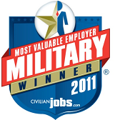 CivilianJobs.com Most Valuable Employer Military Winner 2011